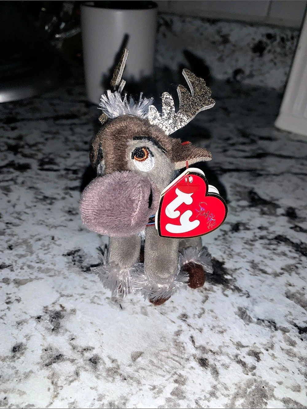 🆕- Ty Sven Frozen II Sparkle Beanie Boos Clip Plush